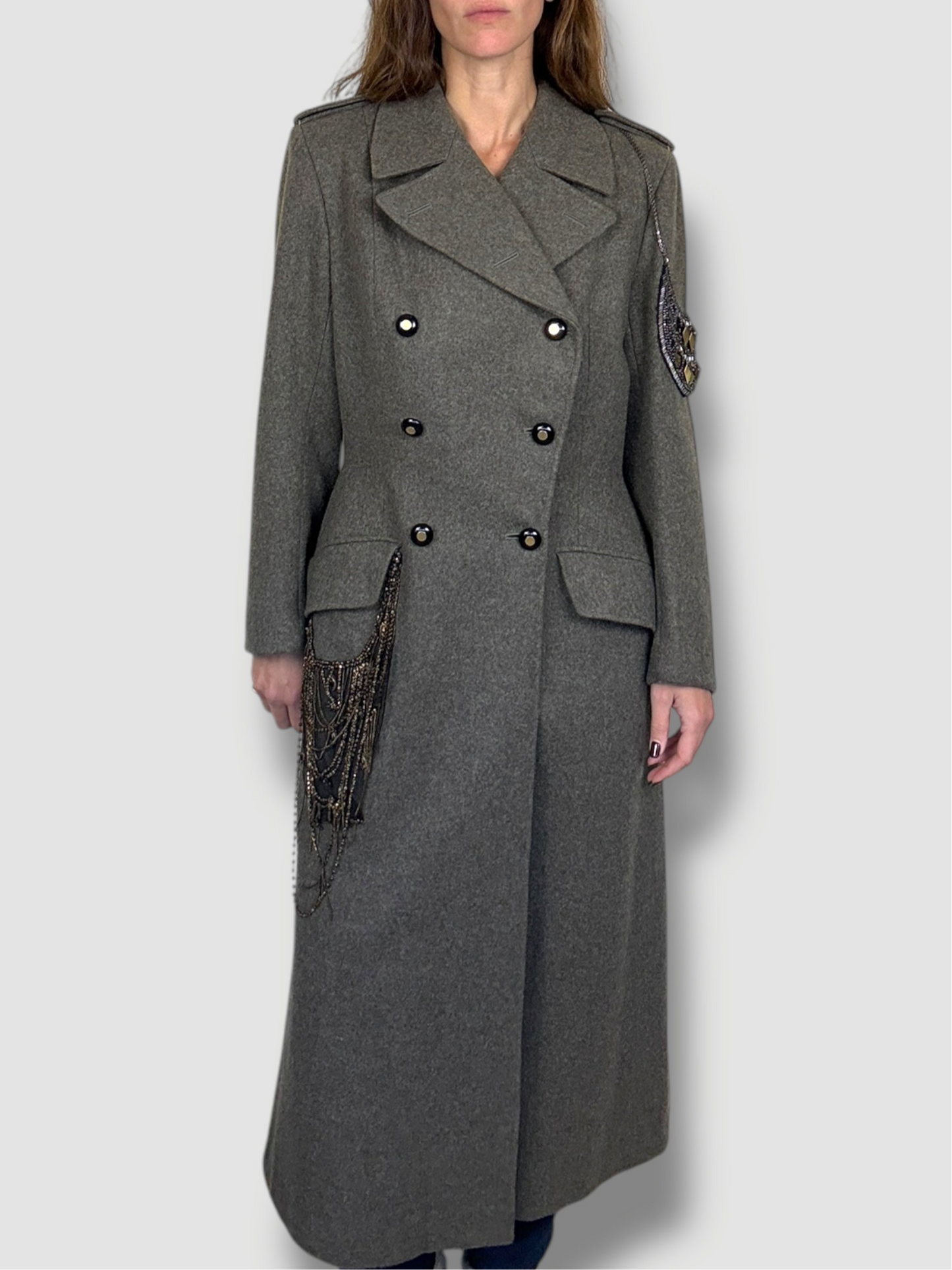 Vintage Coat Adorned by Jen Wonders
