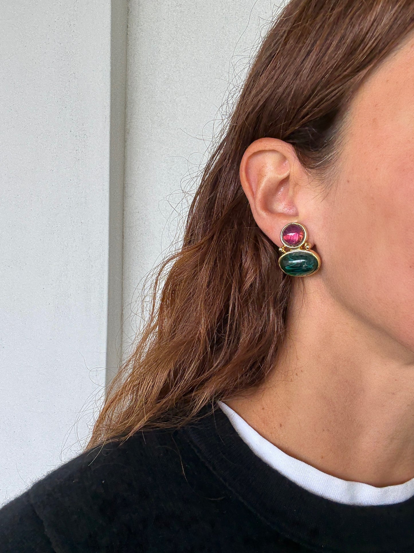 Jewel cabochon earrings