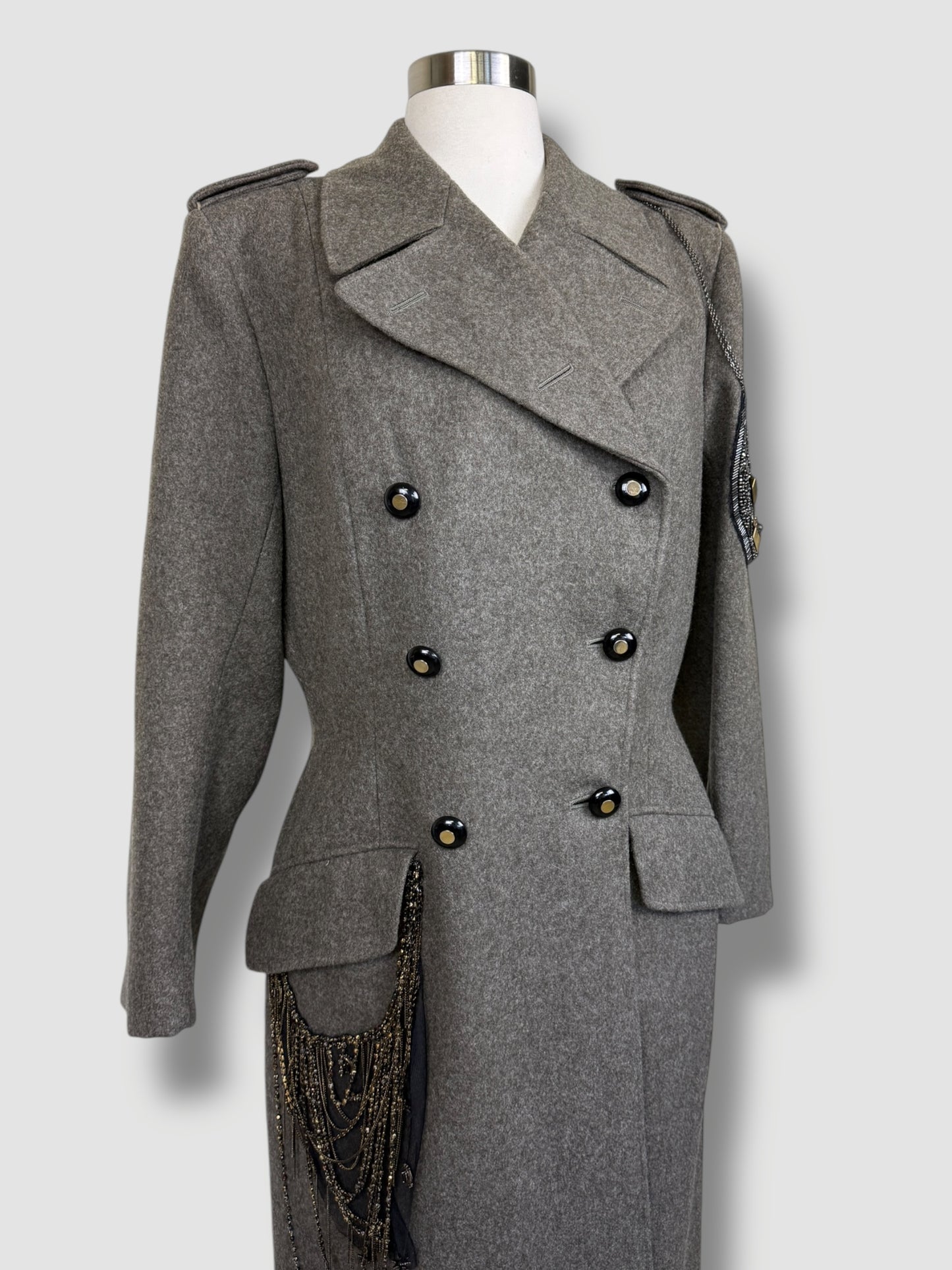 Vintage Coat Adorned by Jen Wonders