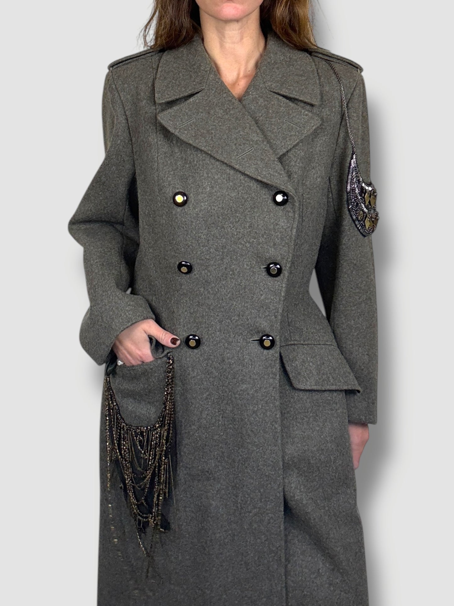 Vintage Coat Adorned by Jen Wonders
