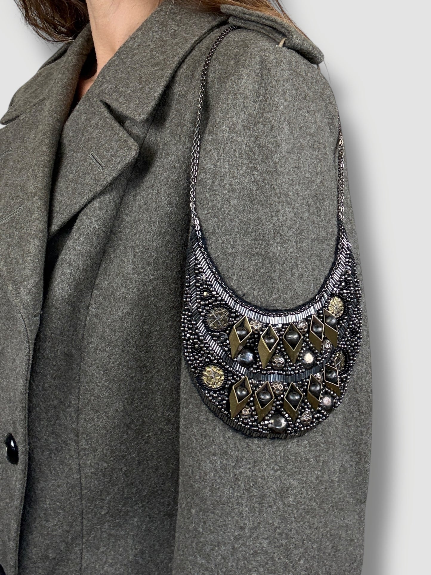 Vintage Coat Adorned by Jen Wonders