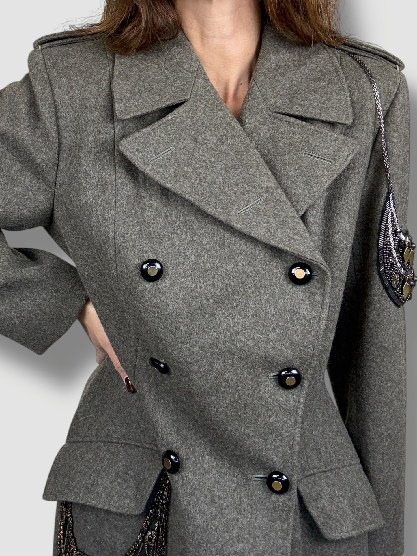 Vintage Coat Adorned by Jen Wonders