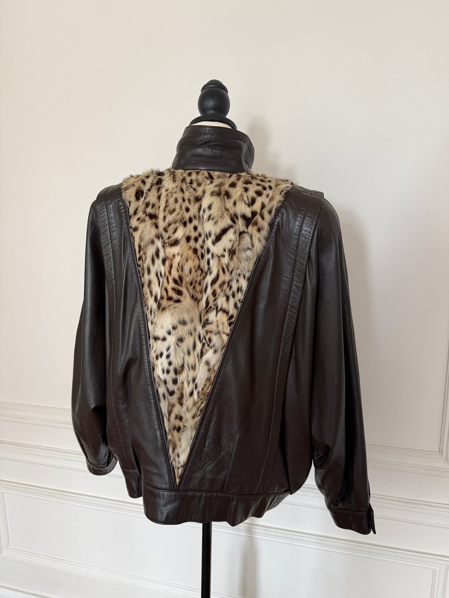 Leo Fur and Leather Bomber Jacket