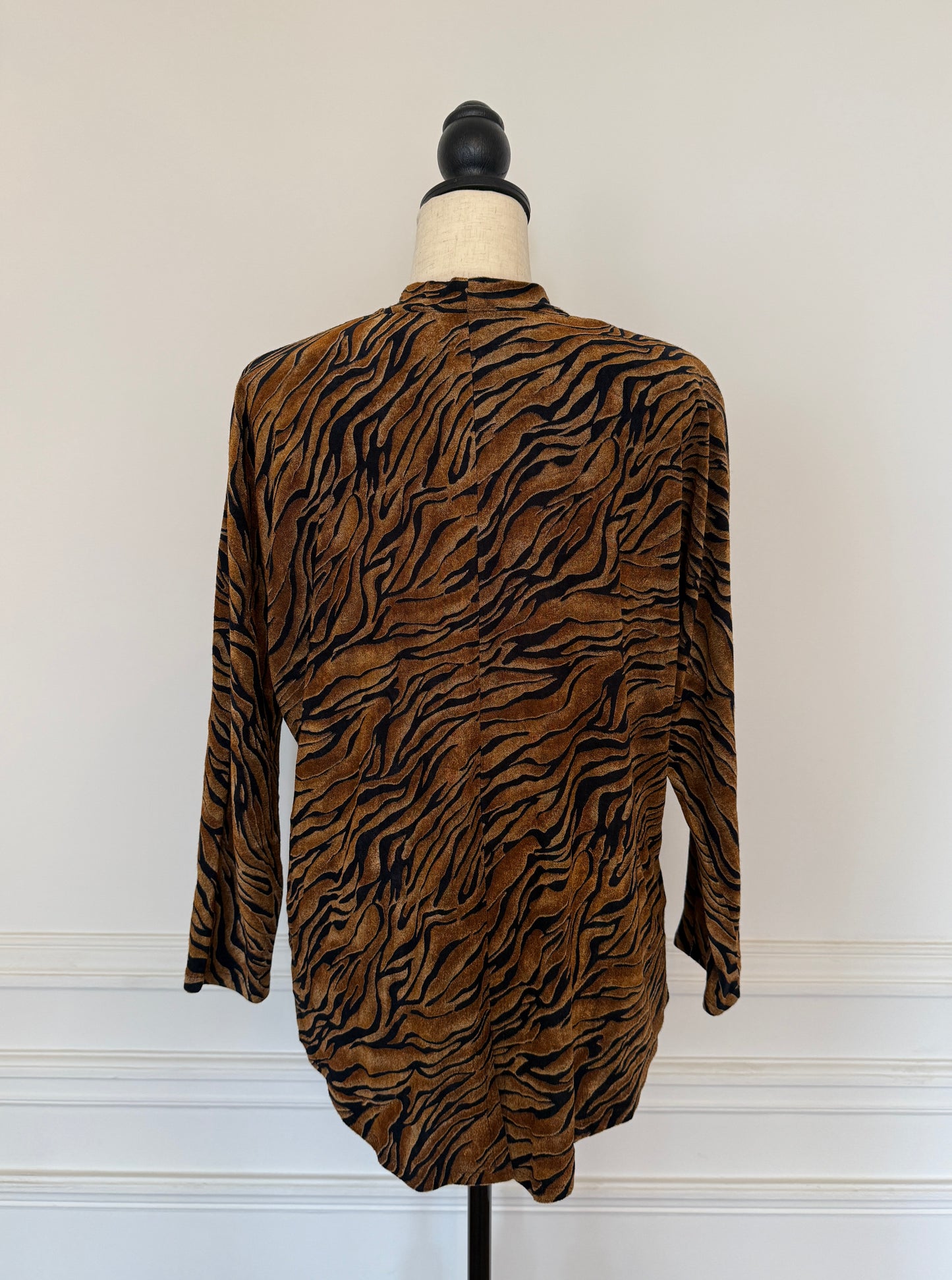 Tiger Print Drapped Top