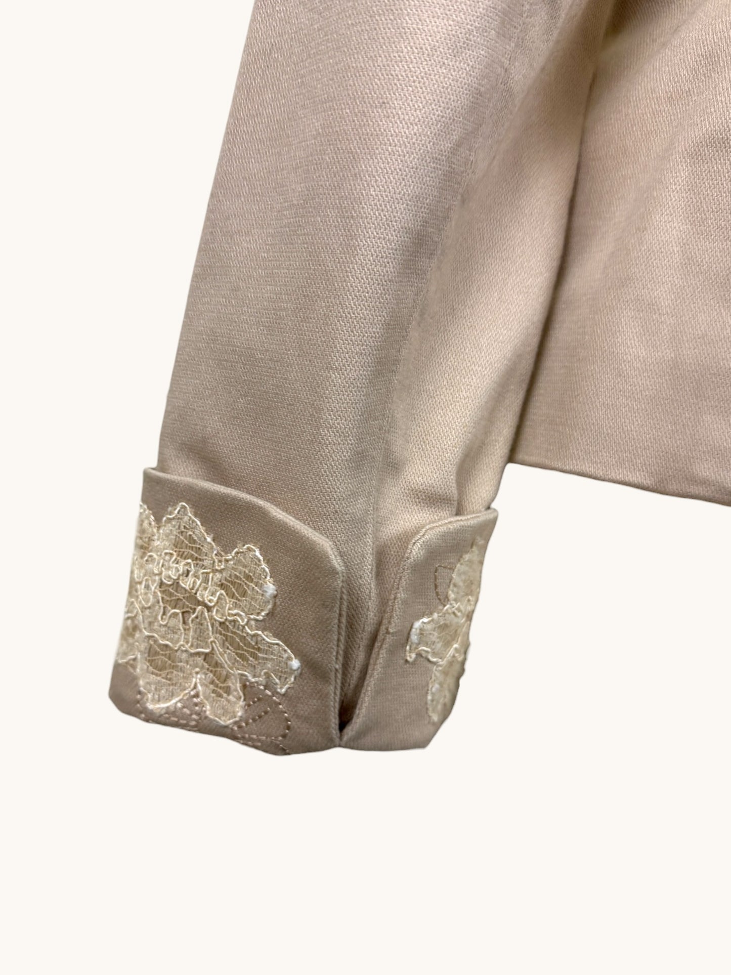 Beige Embroidered Blazer