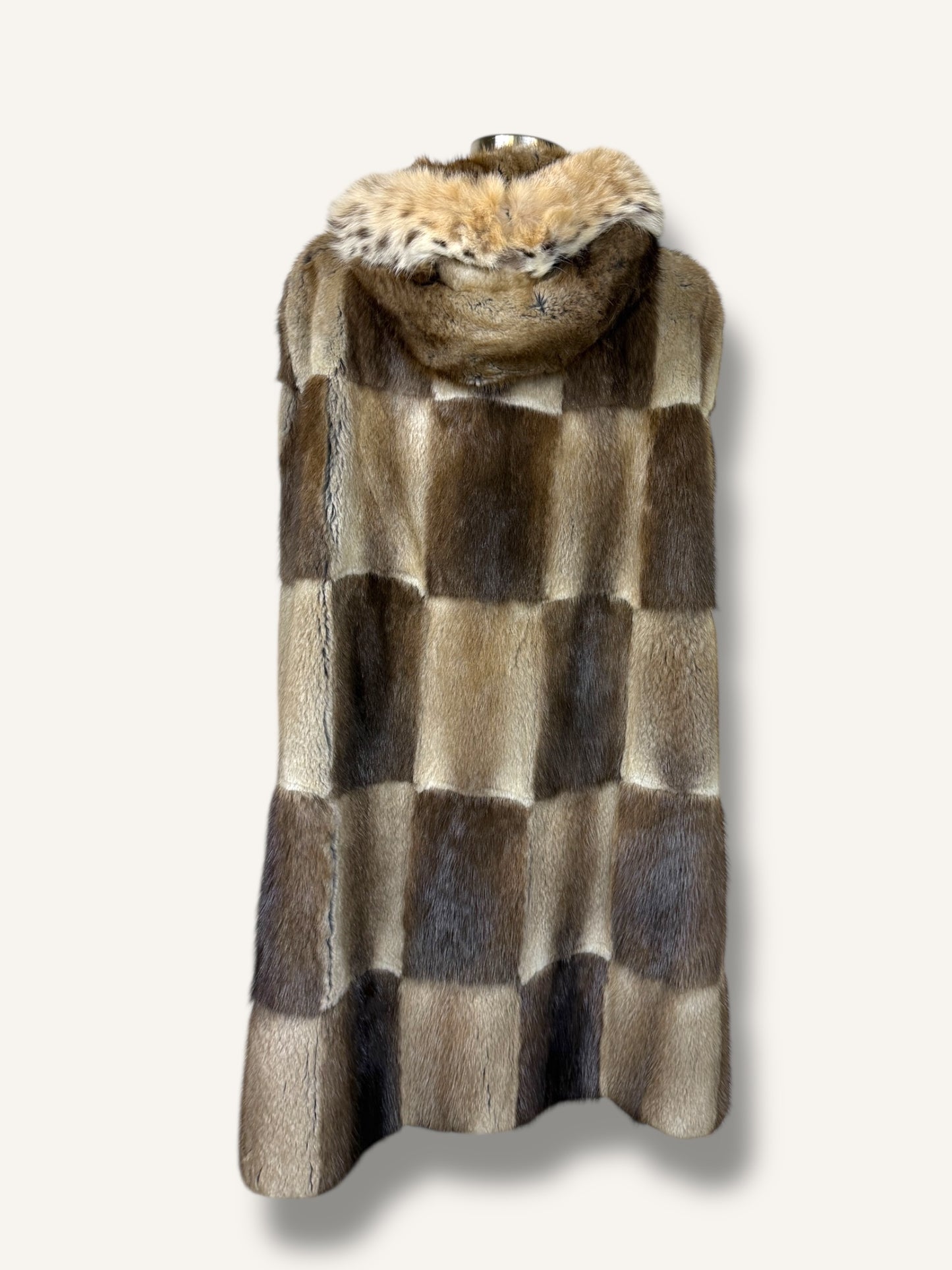 Mink Checkerboard Cape