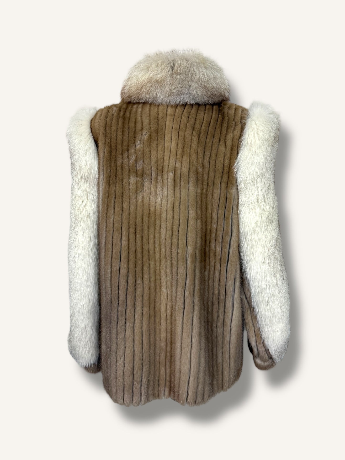 Contrasted Mink Coat