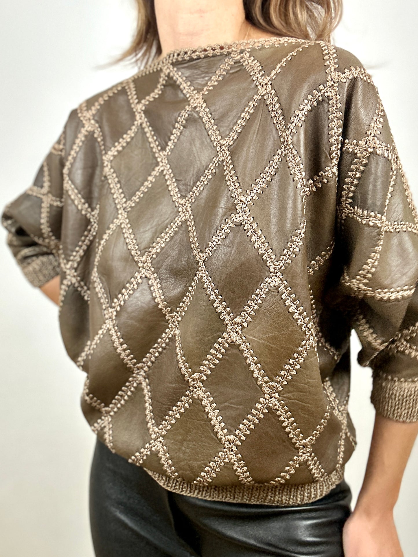 Leather Sweater