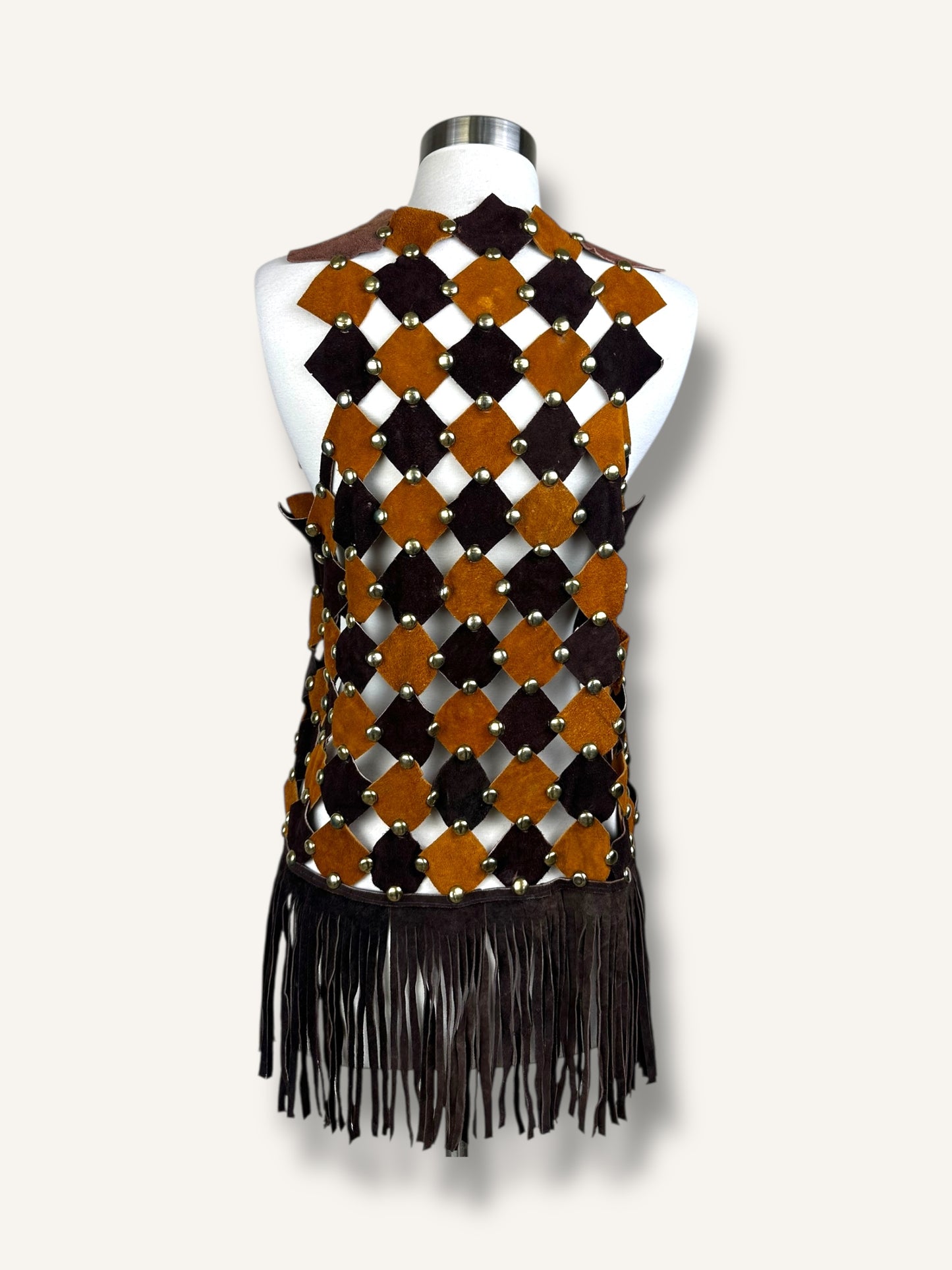 Suede patchwork vest