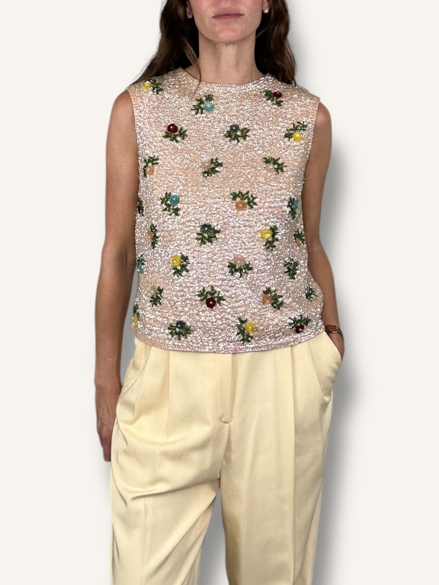 Sequin floral top