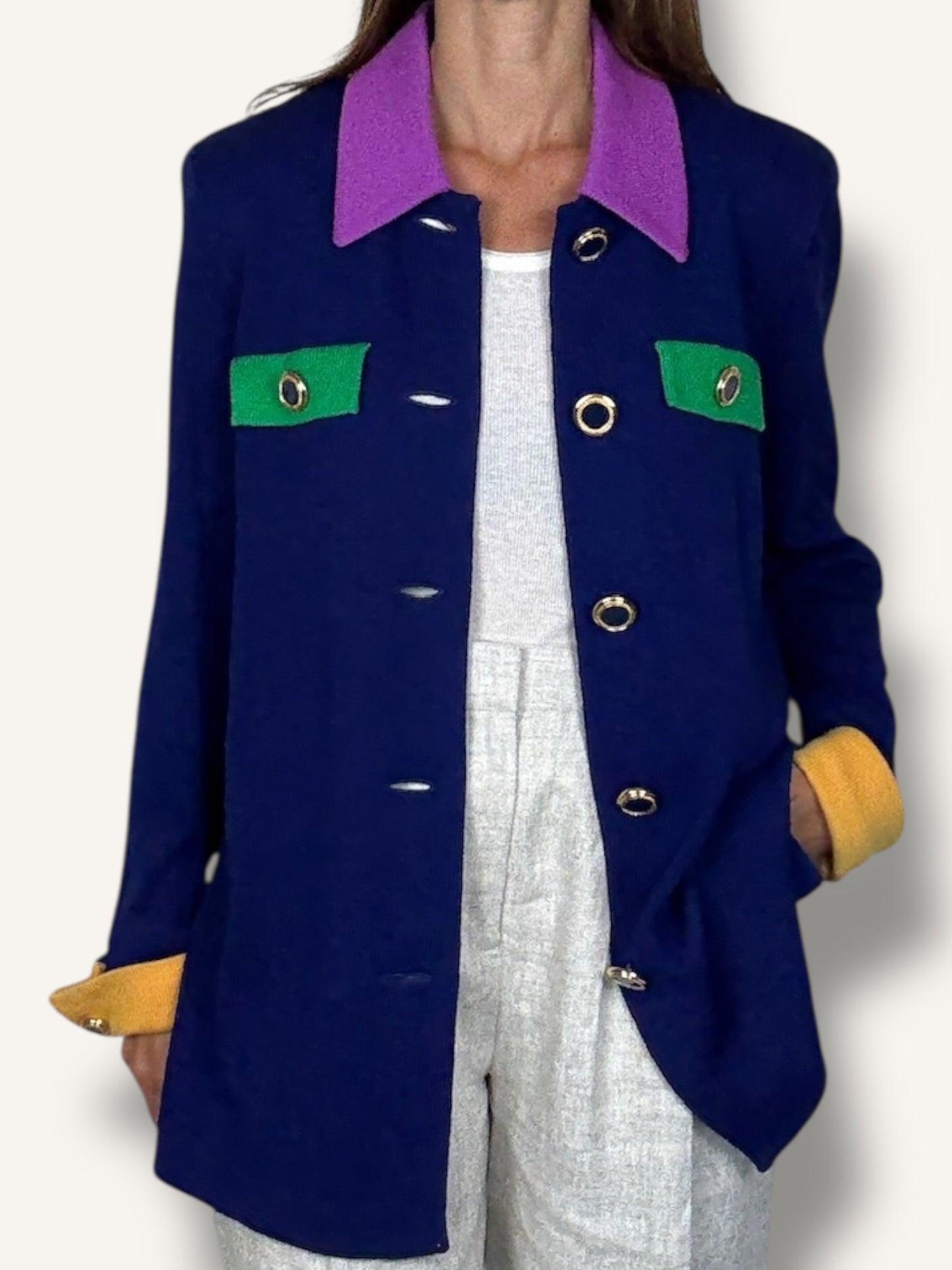 Color block Knit Jacket