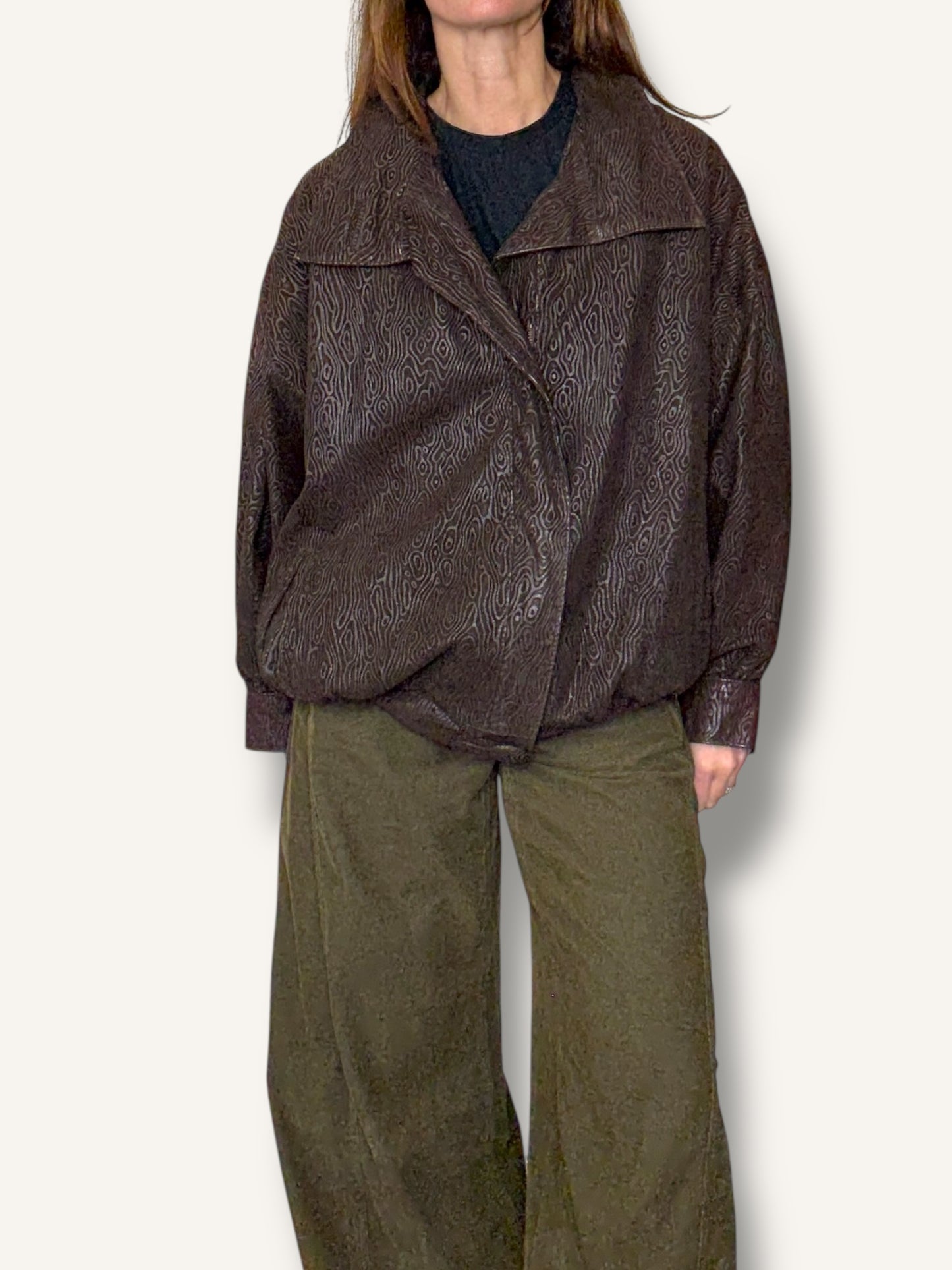 Espresso Leather Bomber