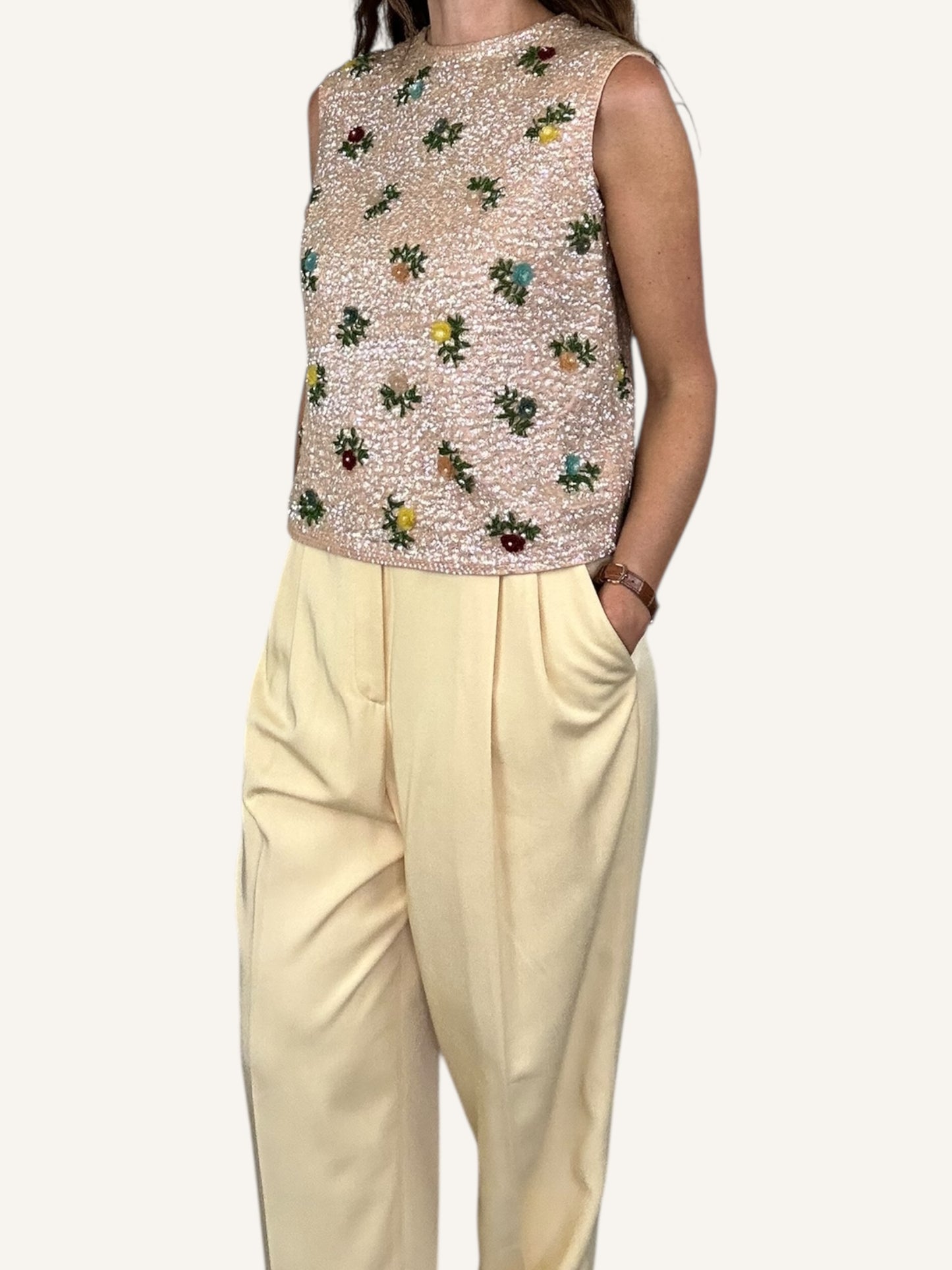 Sequin floral top