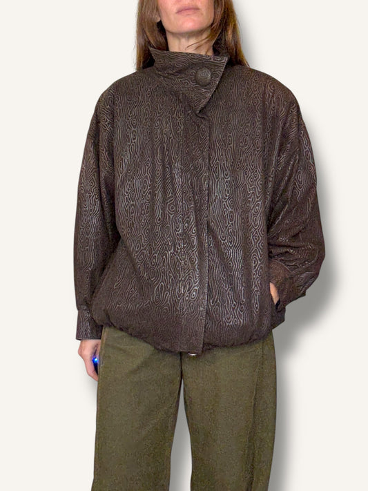 Espresso Leather Bomber