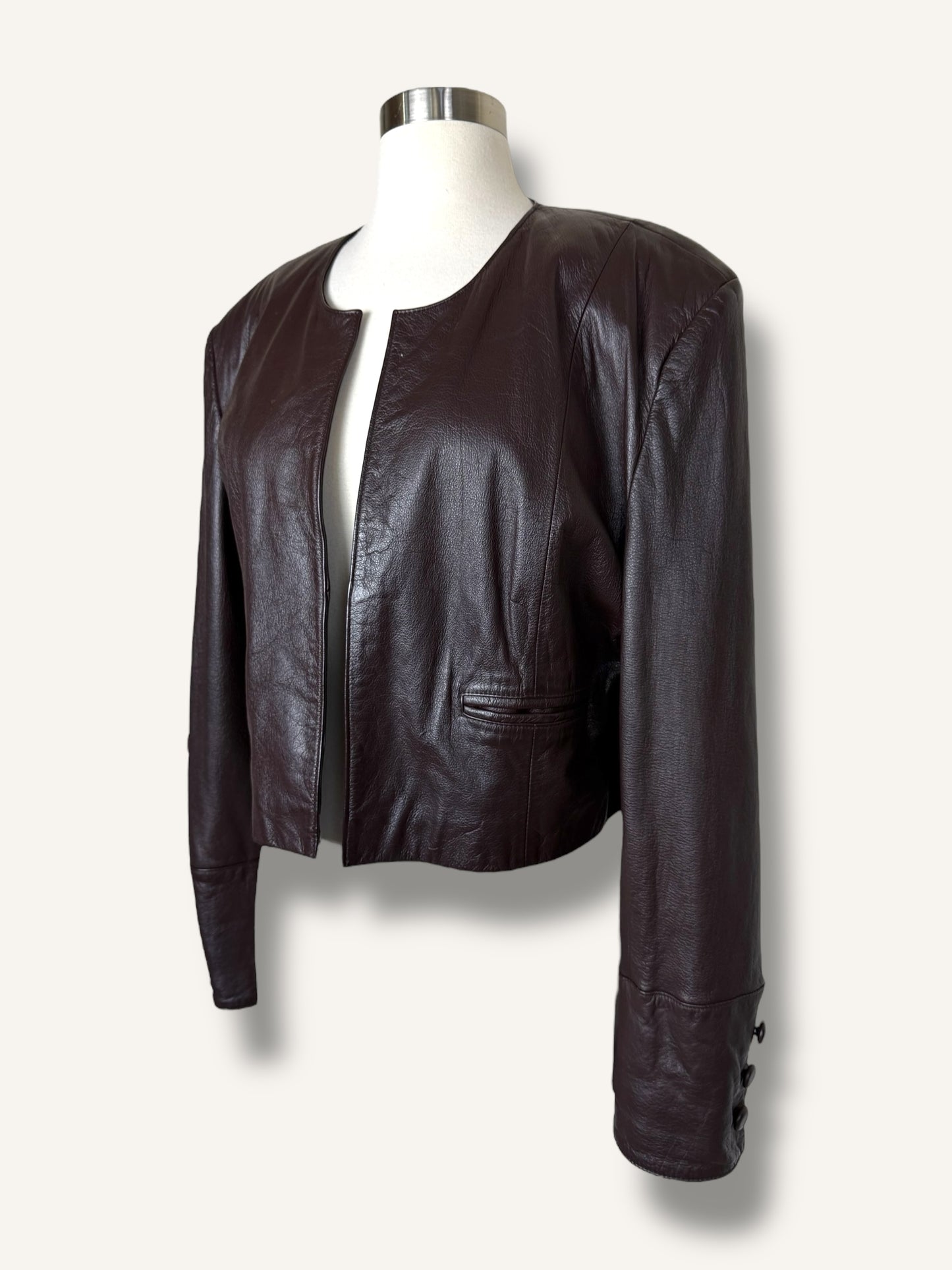 Cropped Leather Jacket