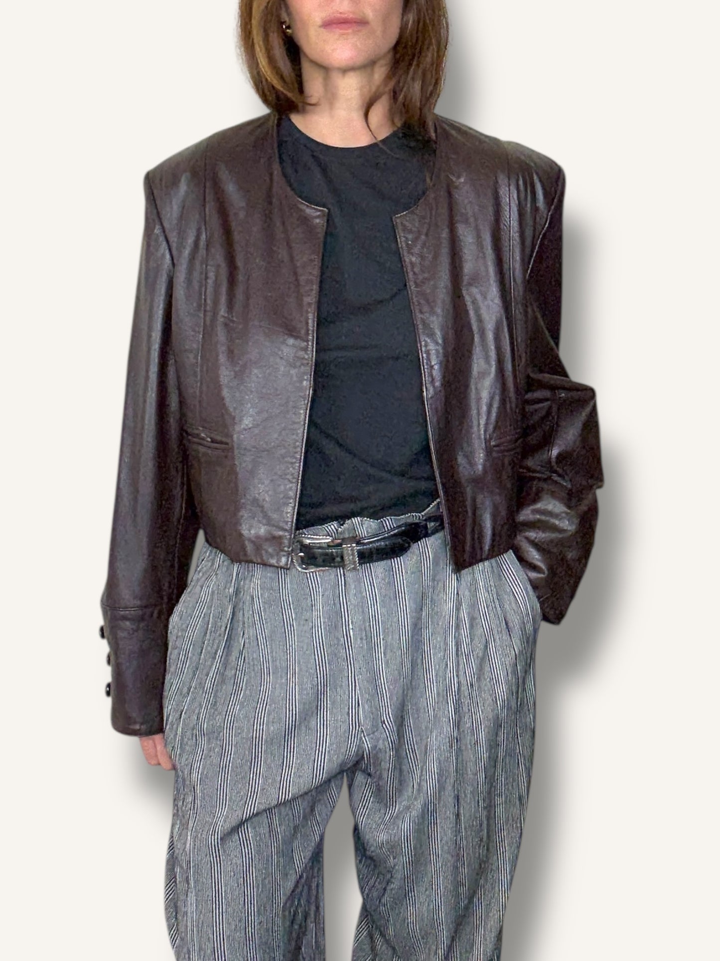 Cropped Leather Jacket
