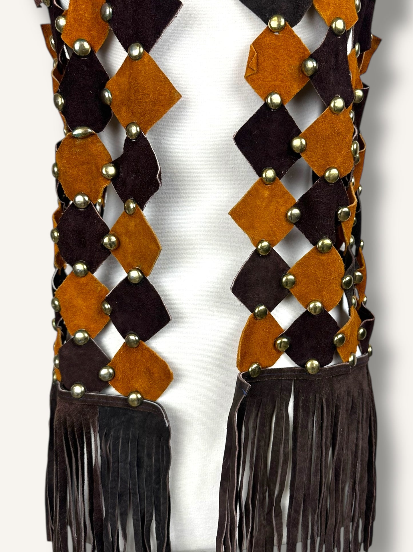 Suede patchwork vest