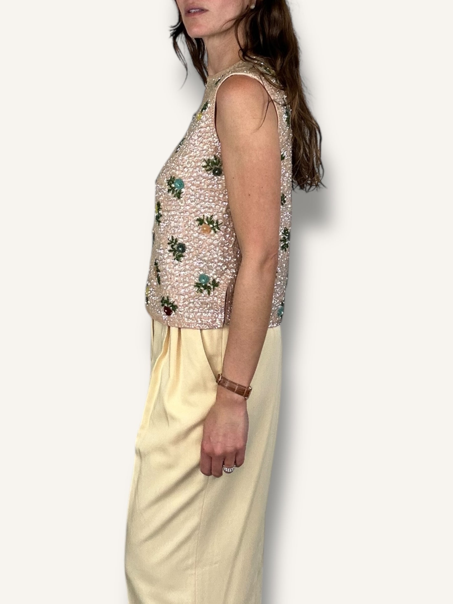 Sequin floral top