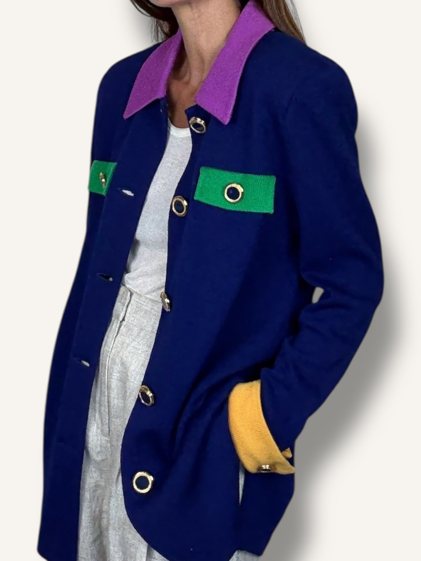 Color block Knit Jacket