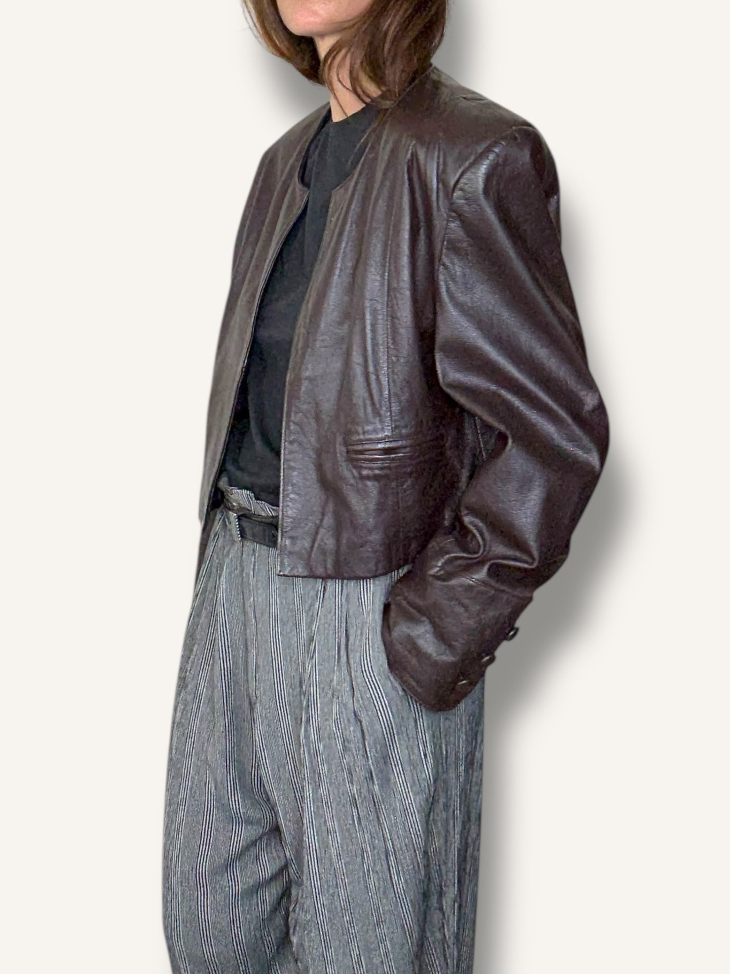 Cropped Leather Jacket