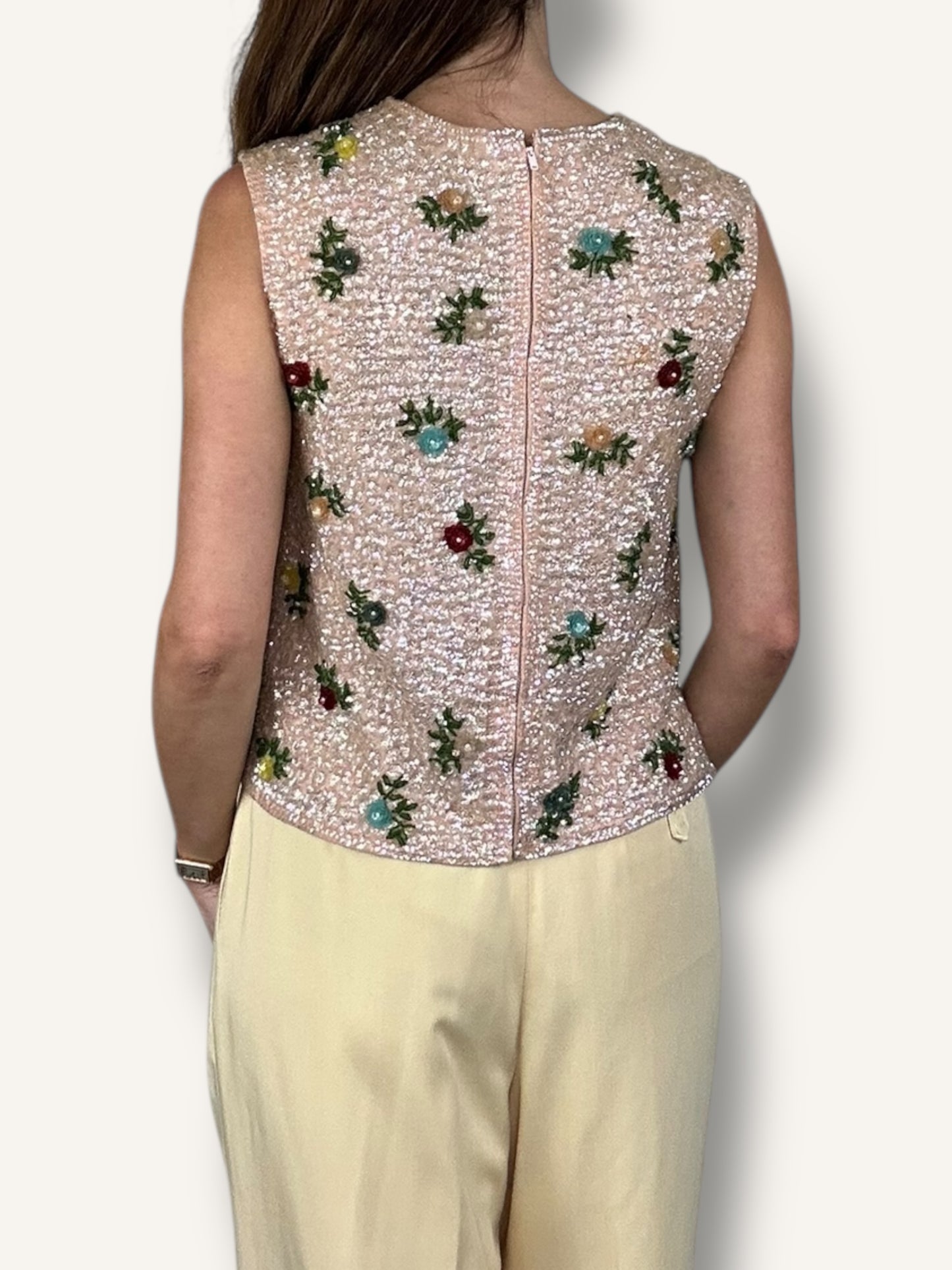 Sequin floral top