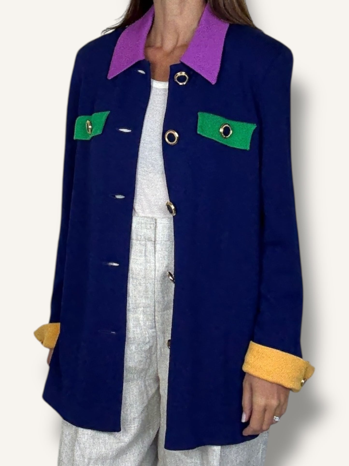Color block Knit Jacket