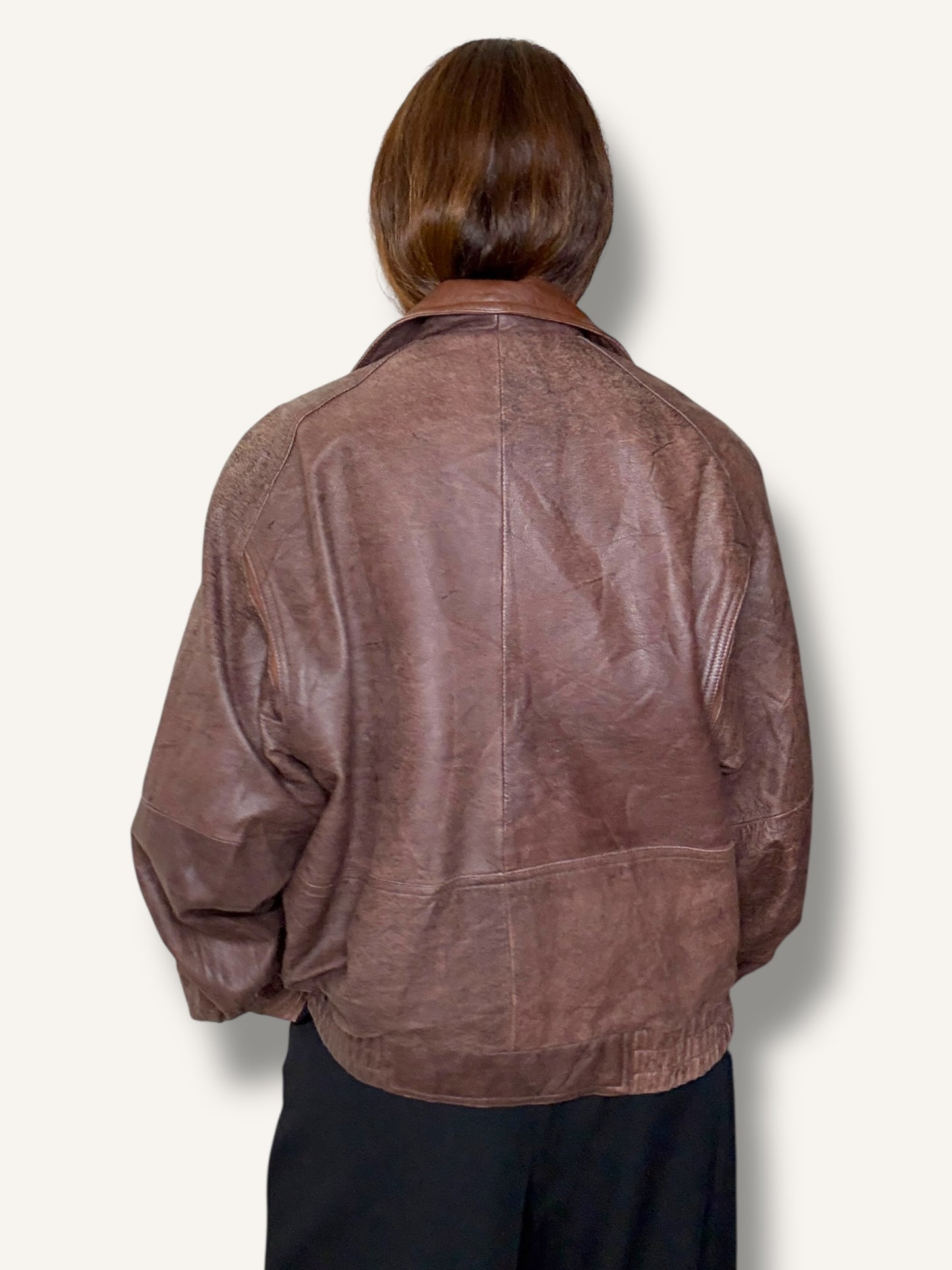 Leather Brown Bomber Jacket