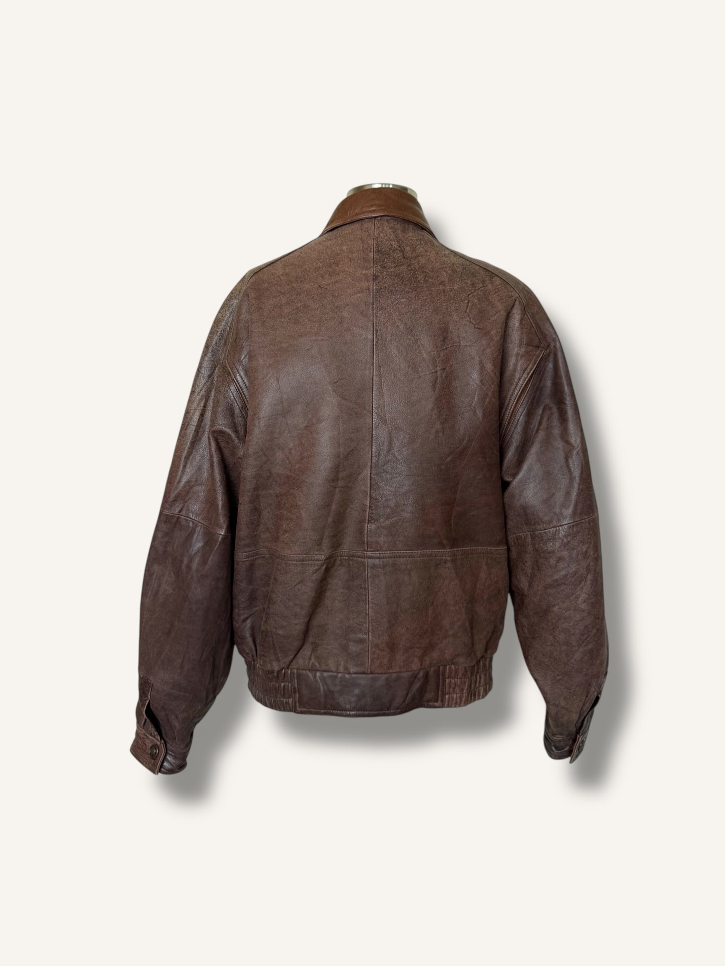 Leather Brown Bomber Jacket