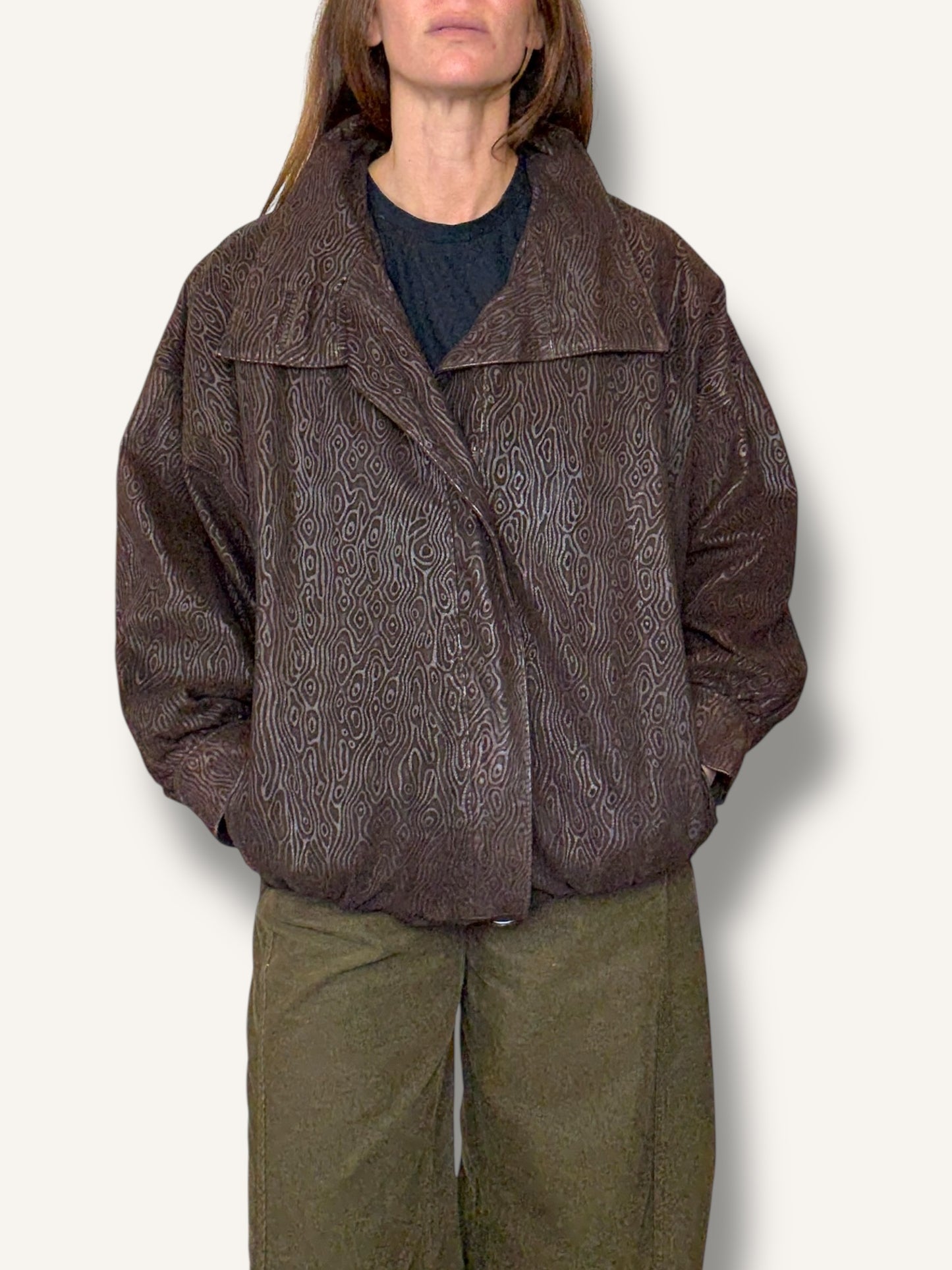Espresso Leather Bomber