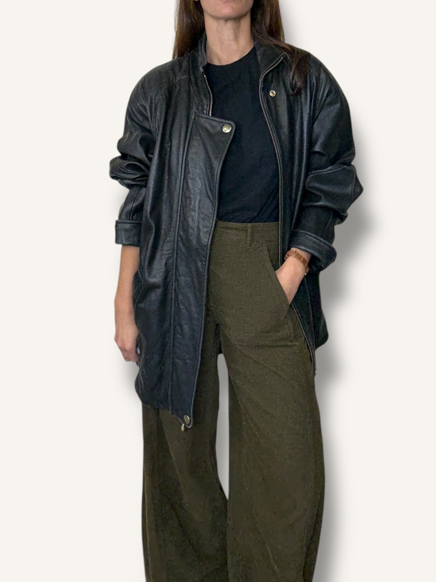 Minimalist Leather Coat