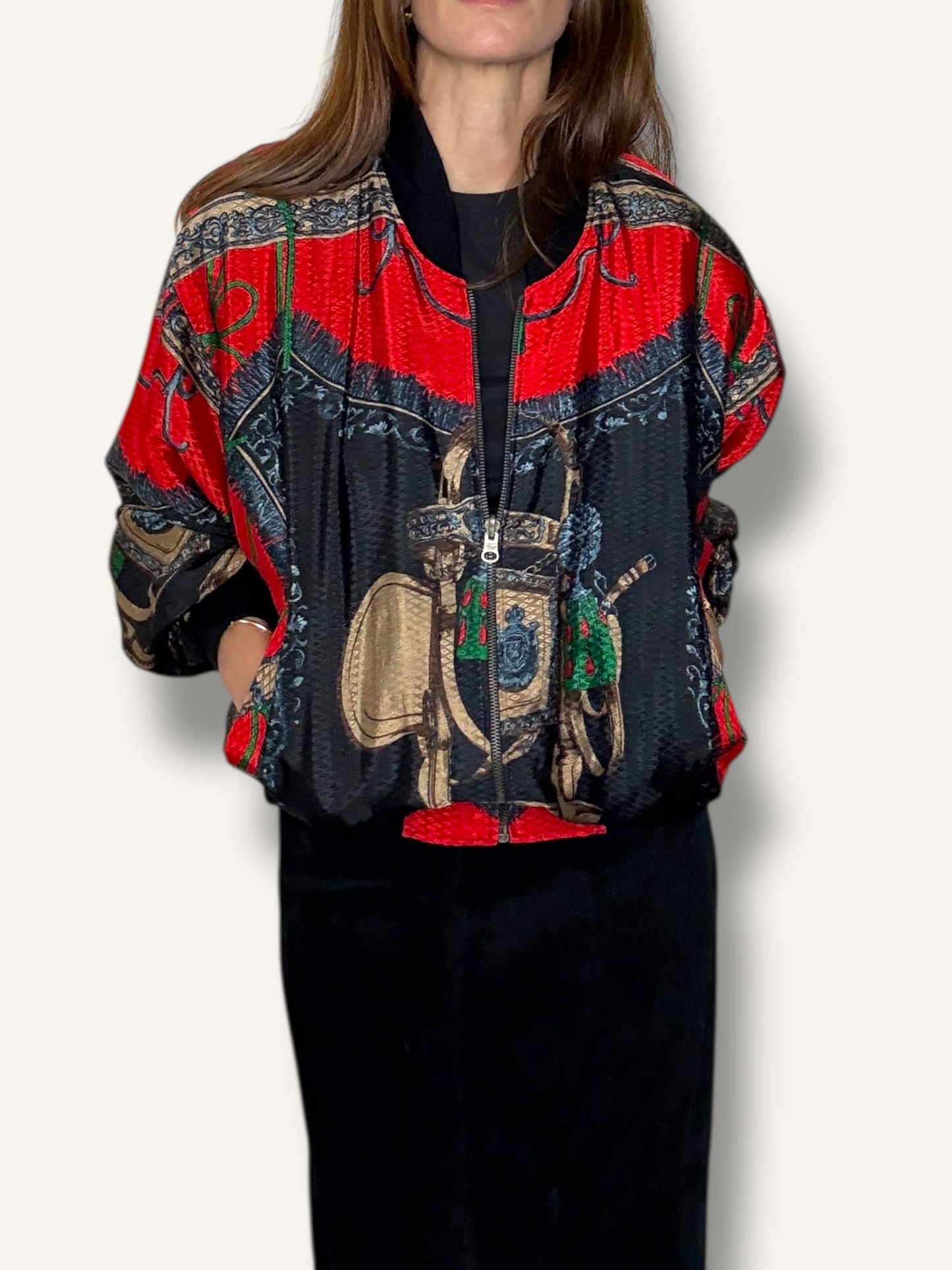 Scarf Print Bomber