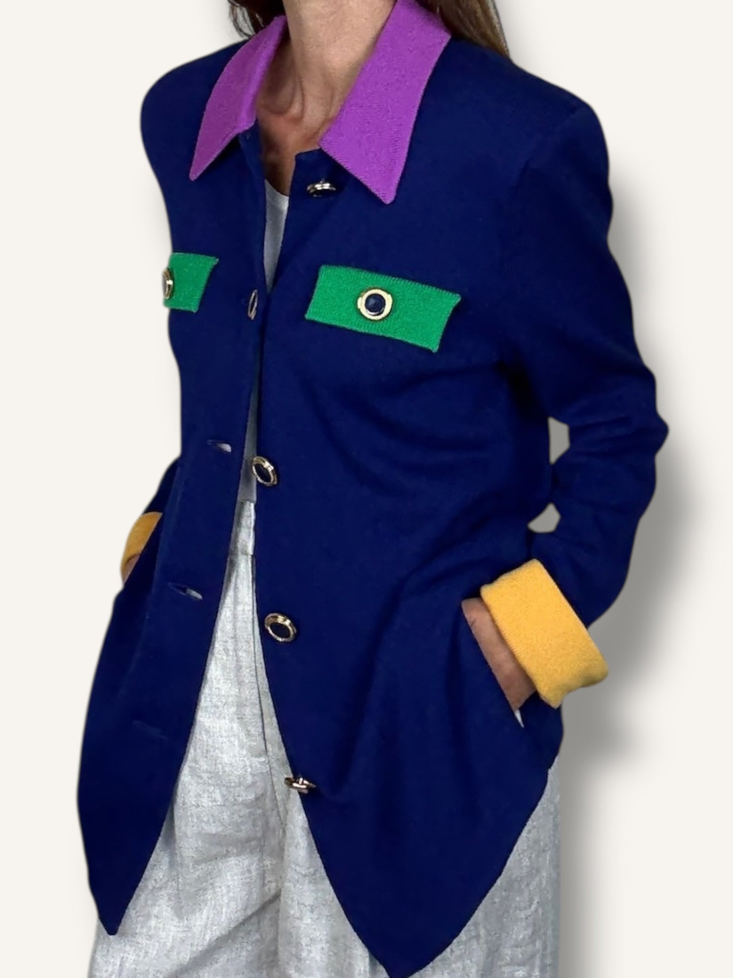 Color block Knit Jacket