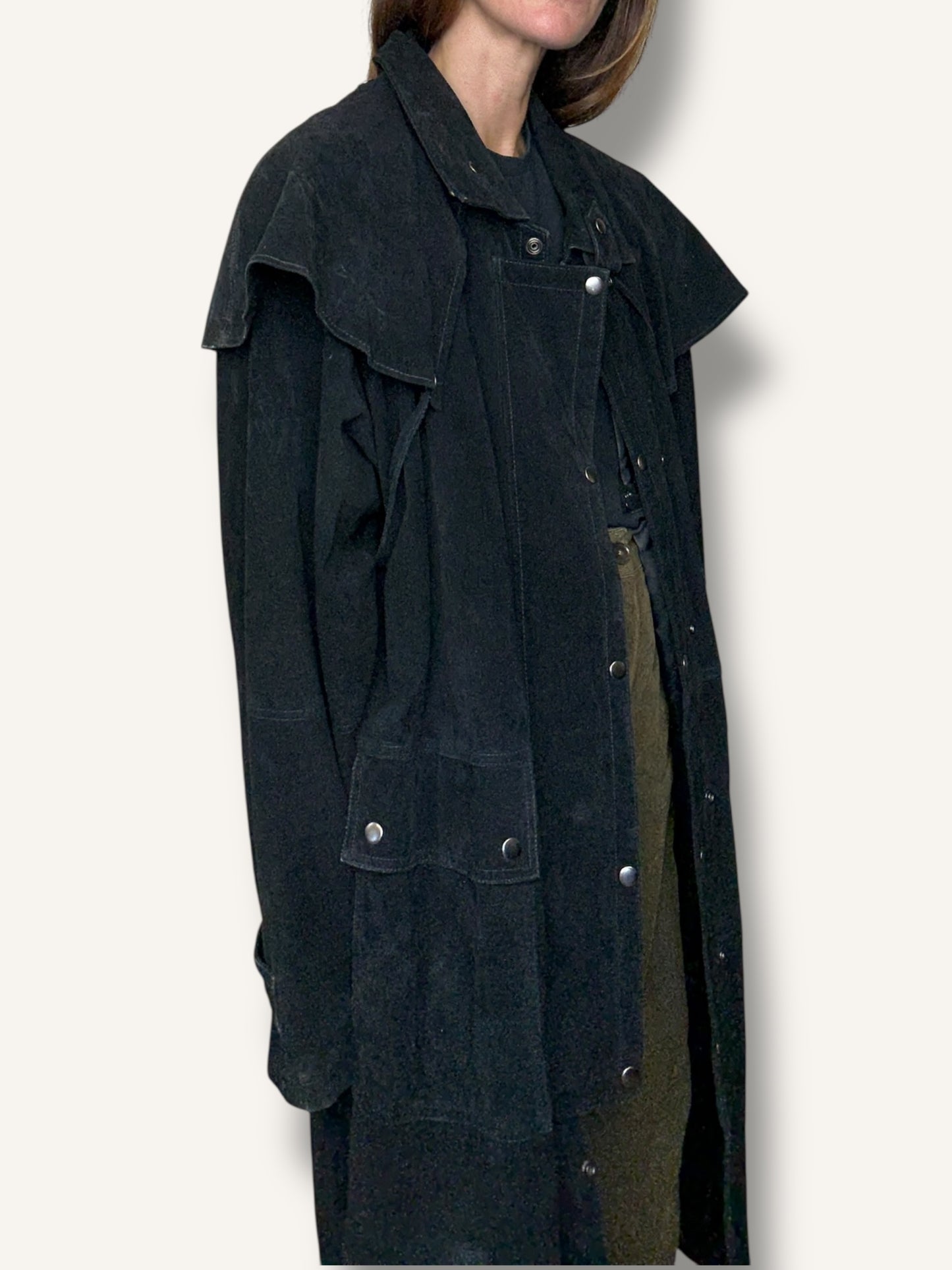 Long Suede Trench