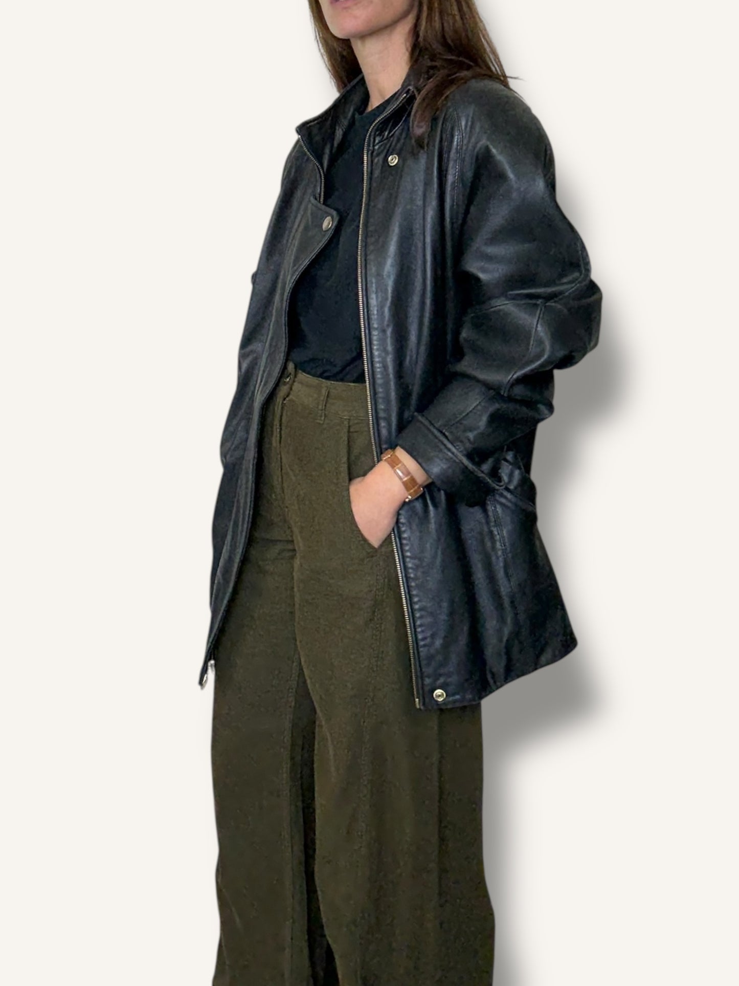 Minimalist Leather Coat