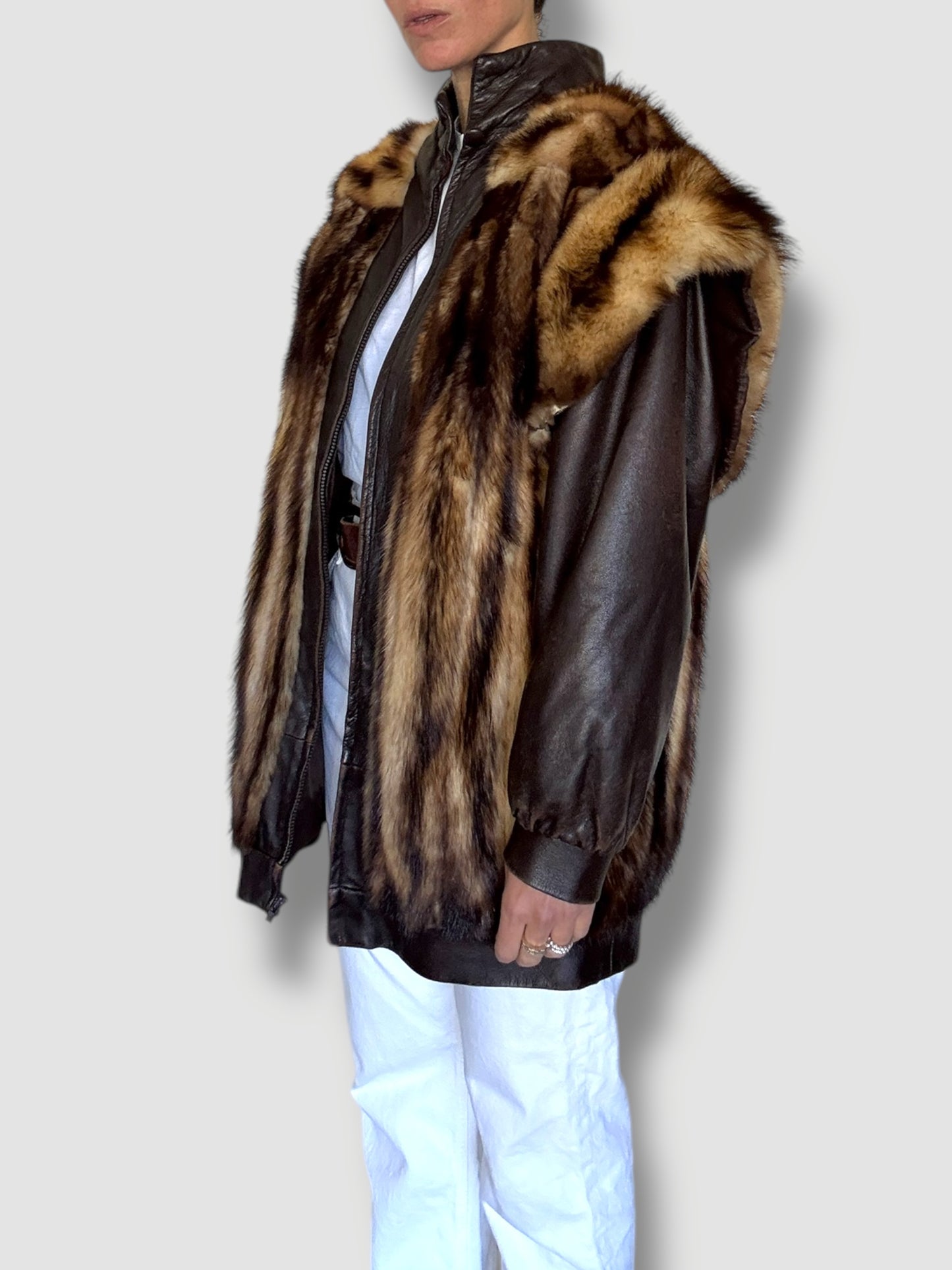 Leather Mink Coat