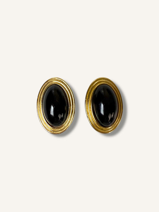 Oval Cabochon Earrings
