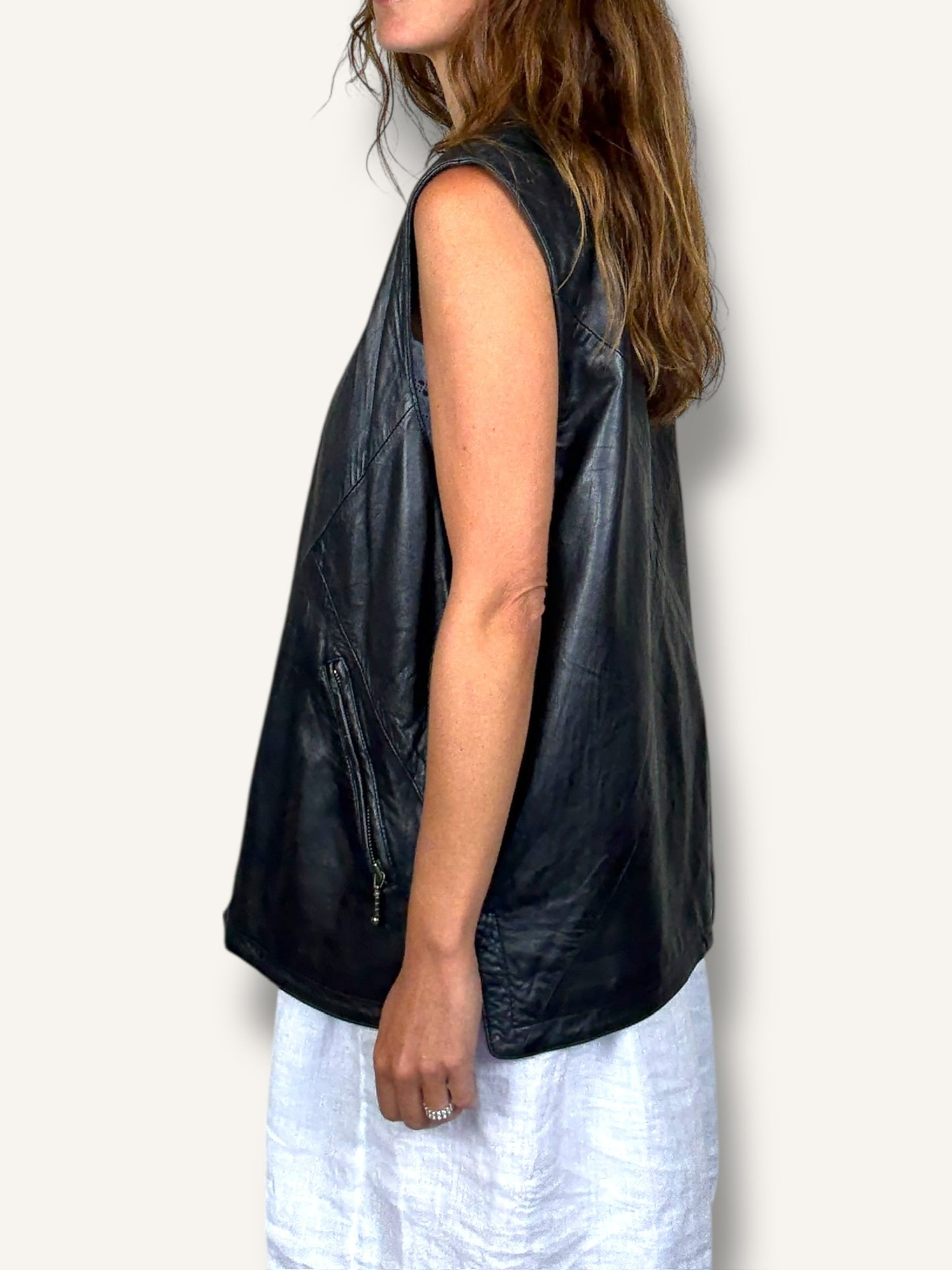 Black Leather Vest