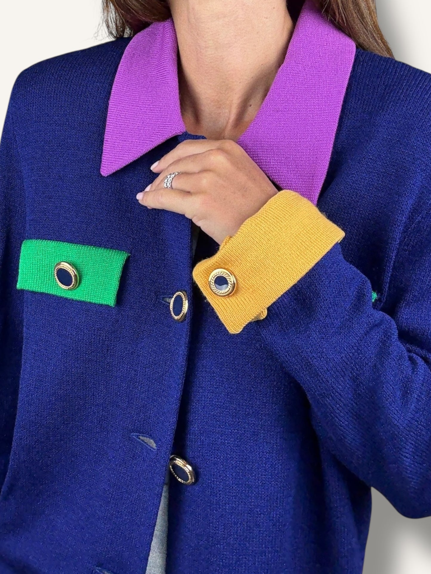 Color block Knit Jacket
