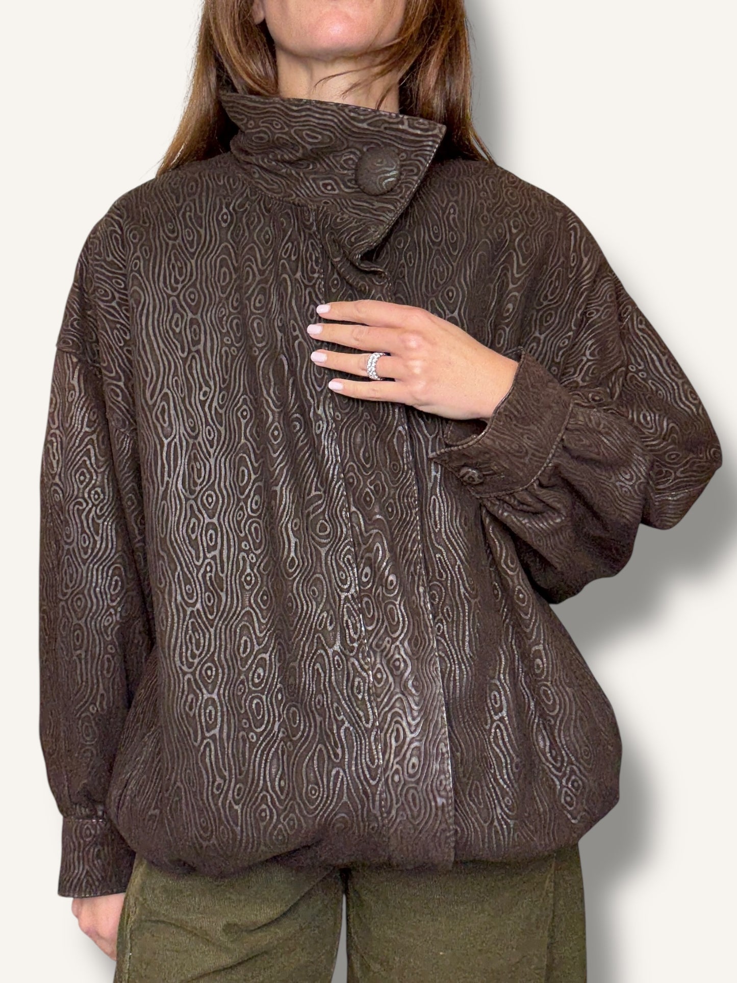 Espresso Leather Bomber