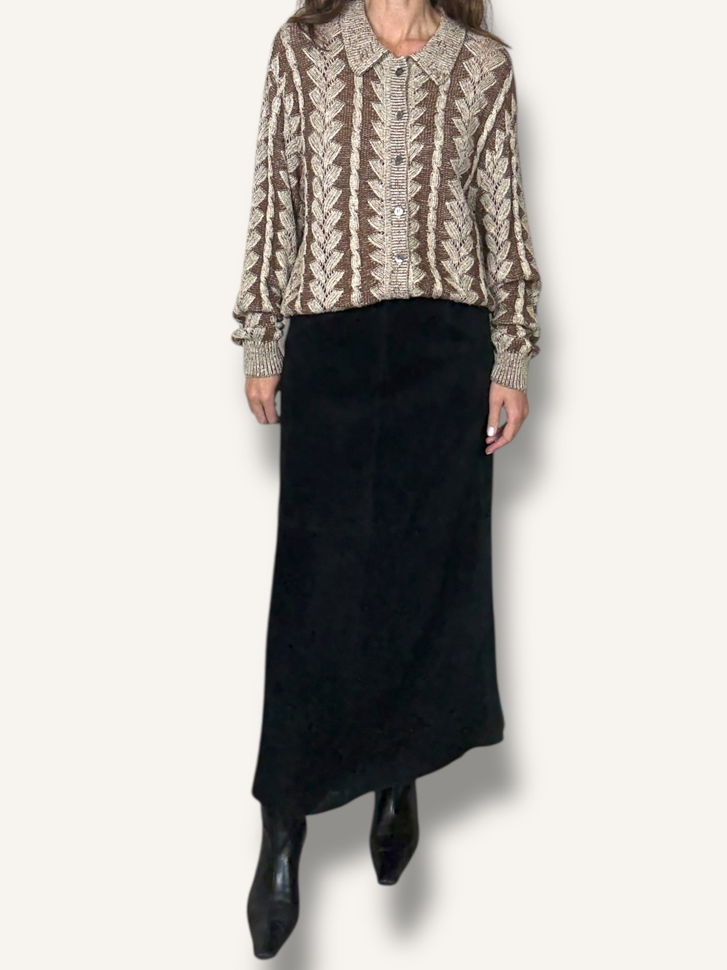 Suede Midi Skirt
