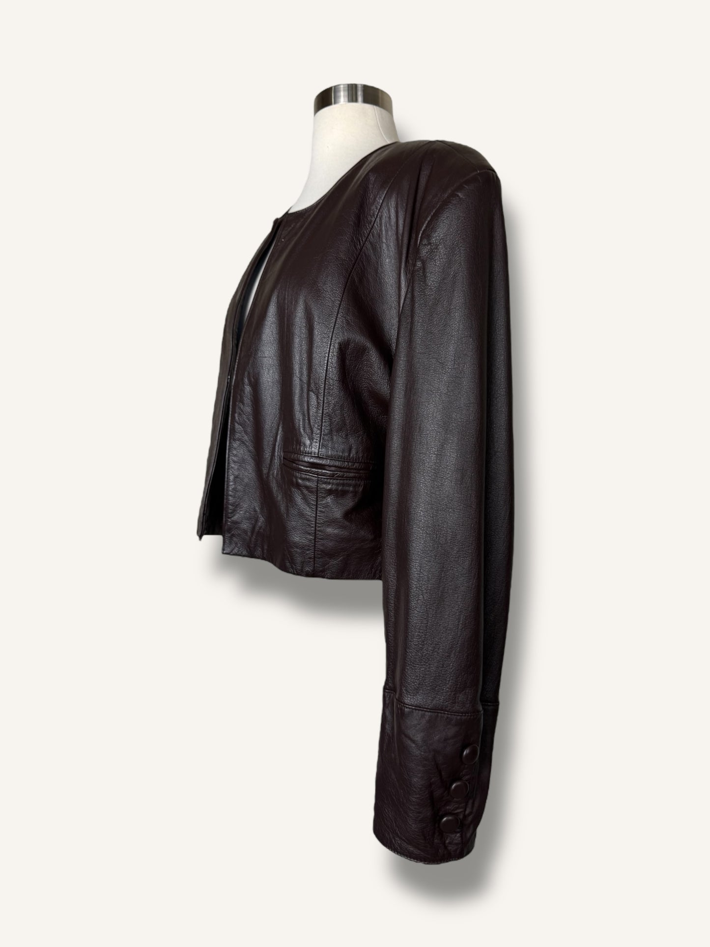 Cropped Leather Jacket