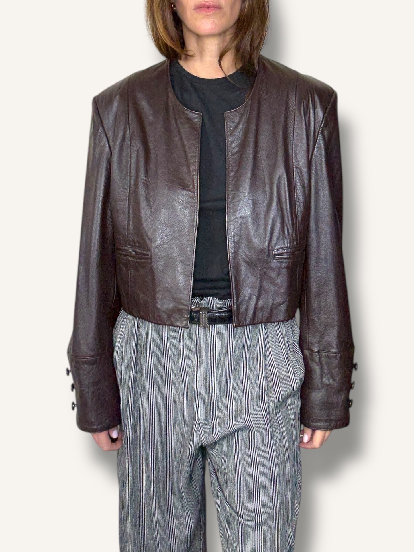 Cropped Leather Jacket