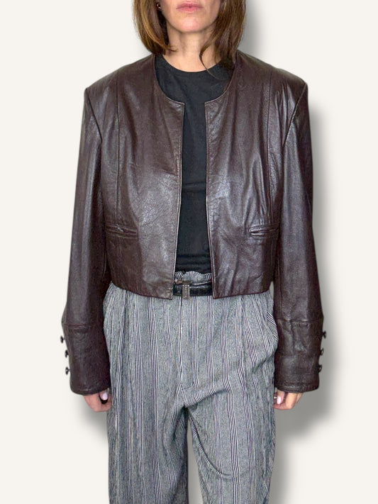 Cropped Leather Jacket