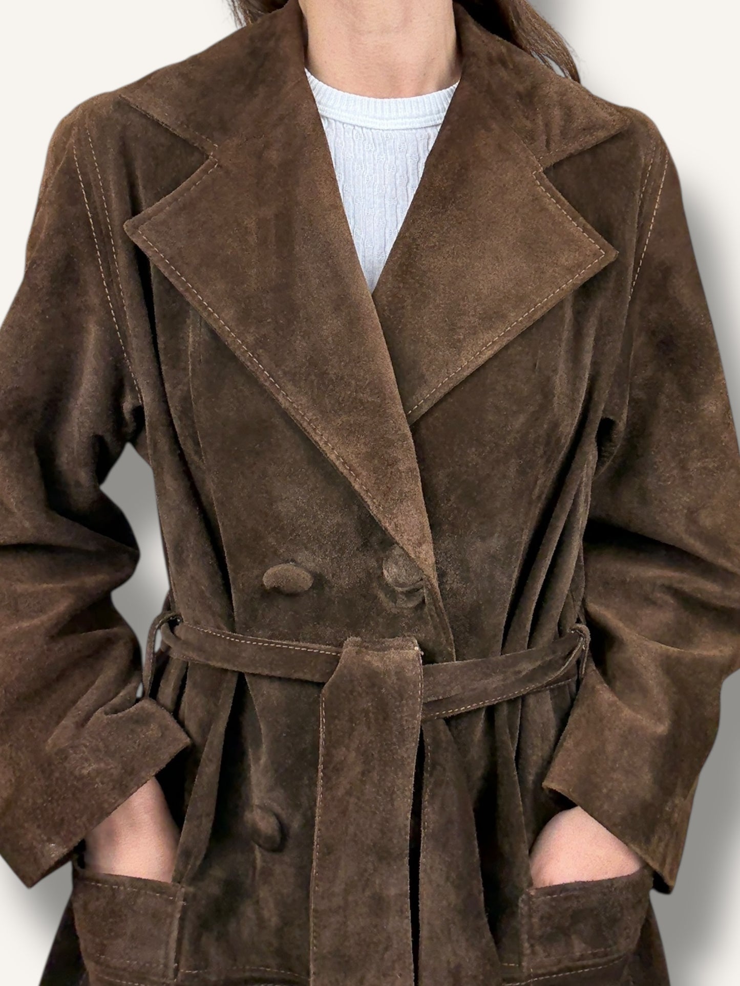 Suede Trench Coat