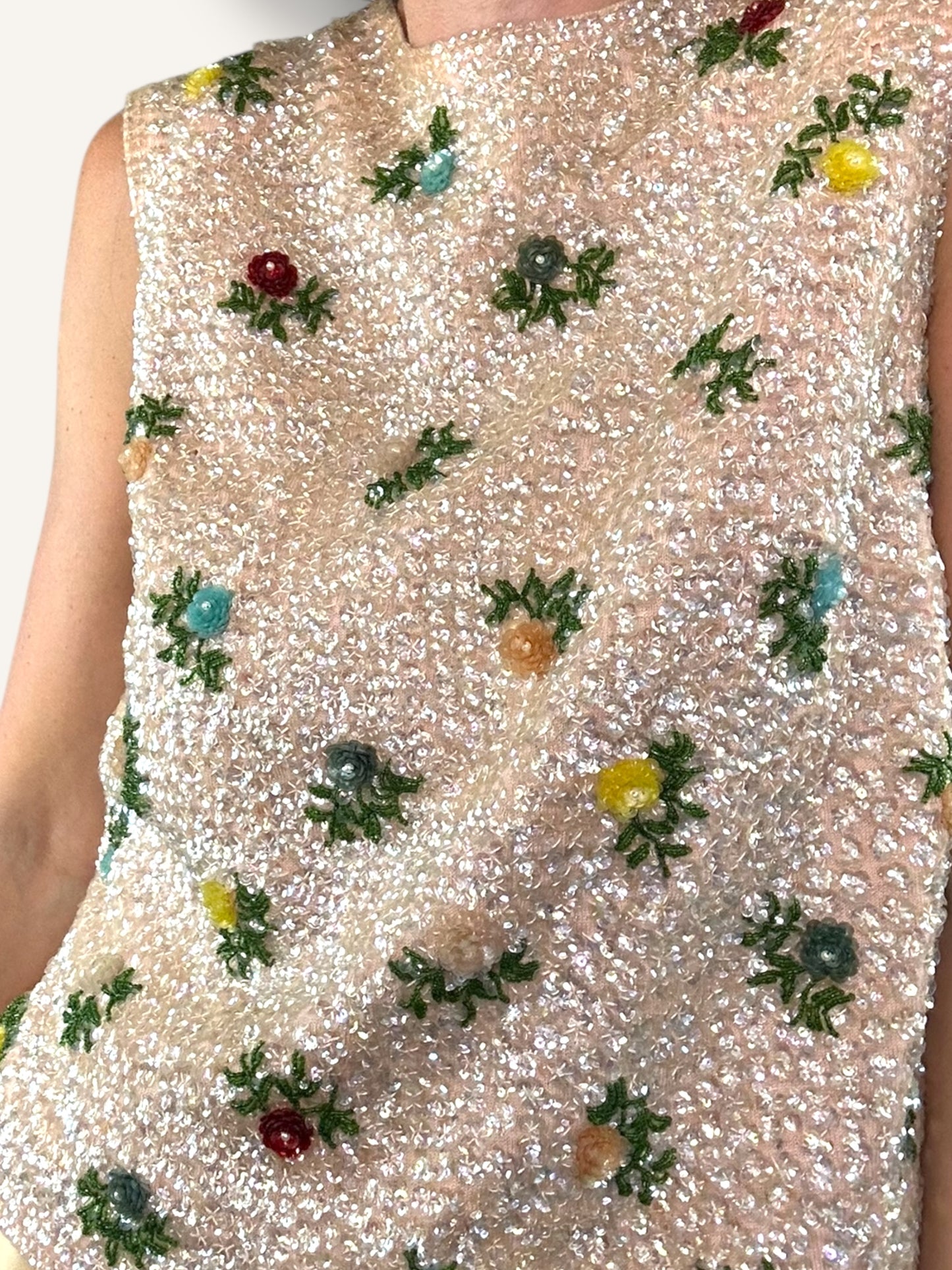 Sequin floral top