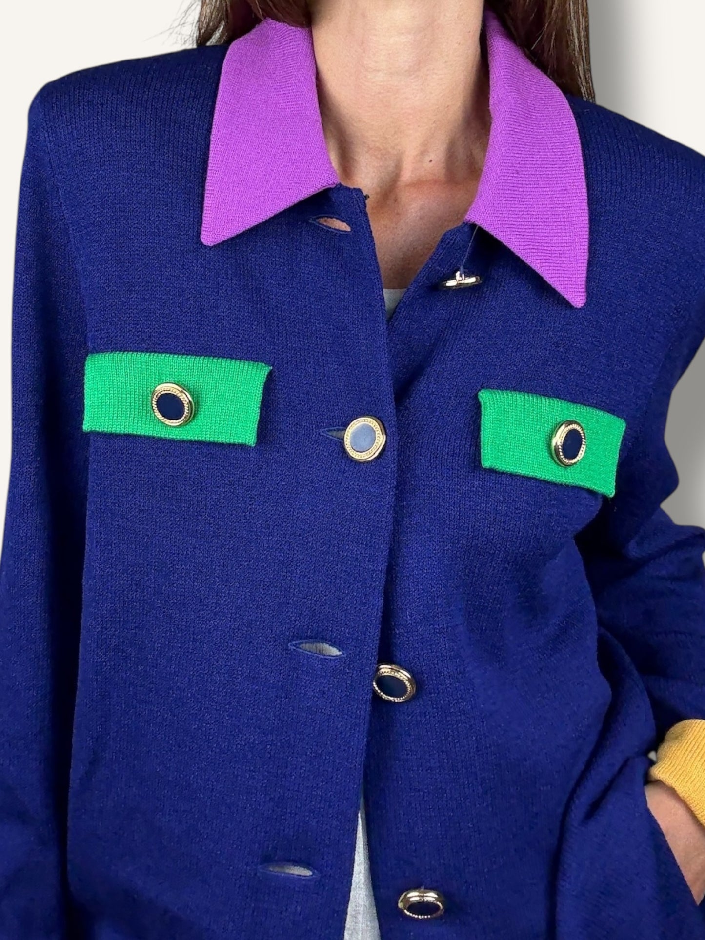 Color block Knit Jacket