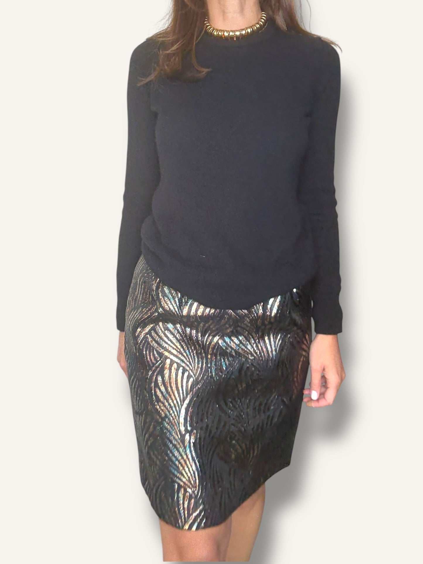 Metallic Pencil Skirt