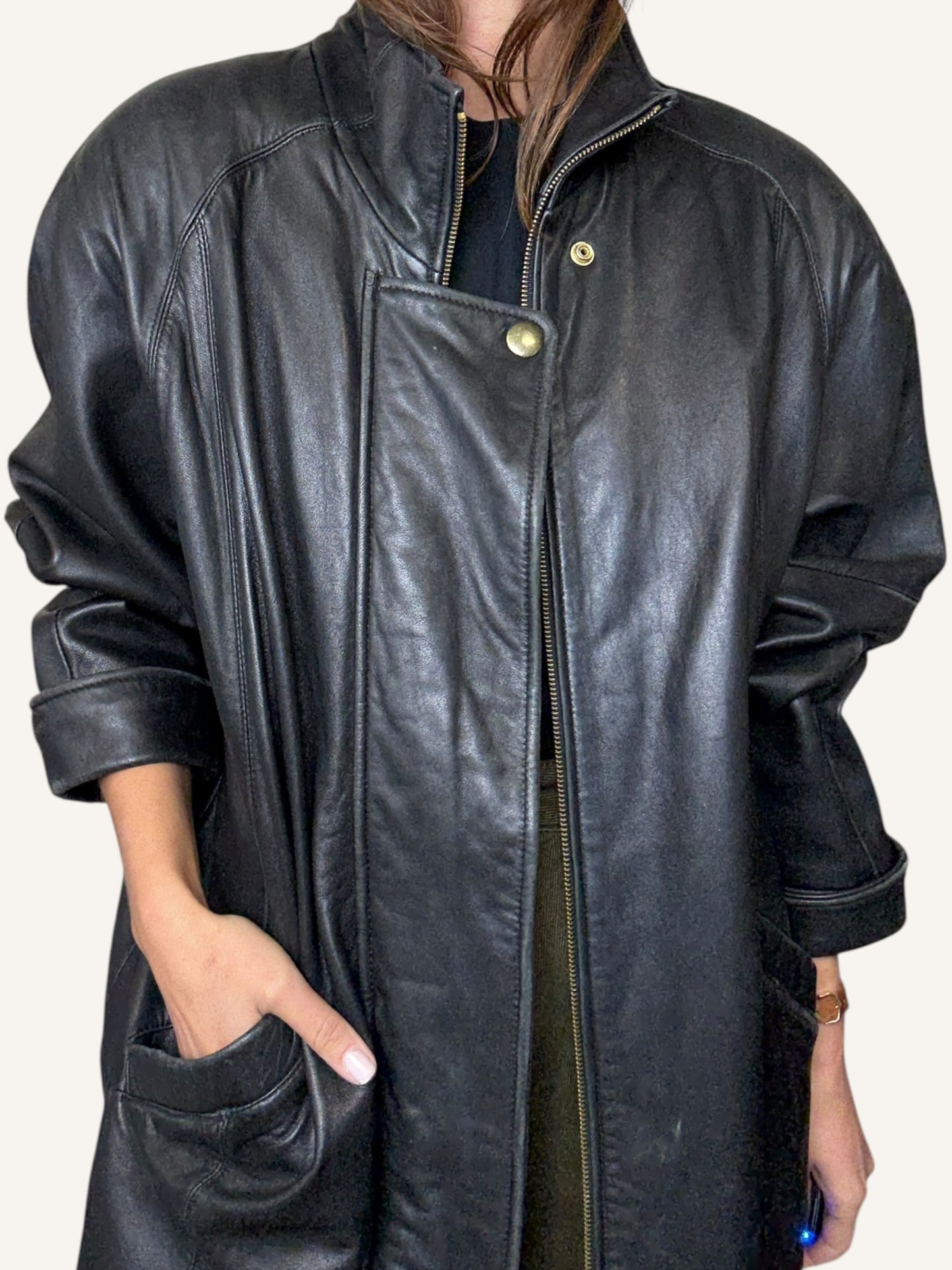 Minimalist Leather Coat
