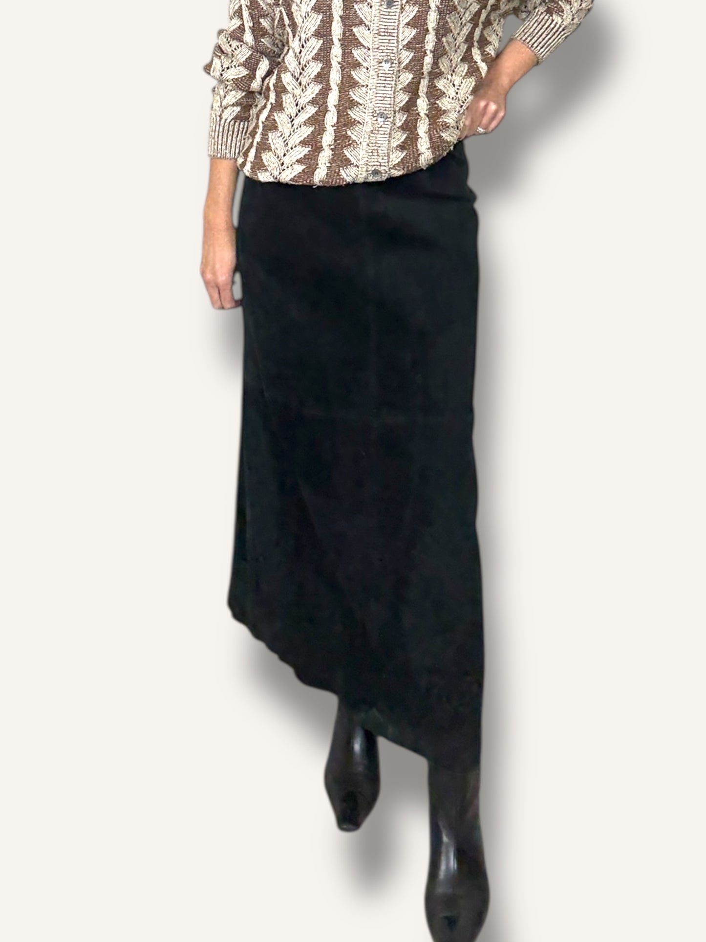 Suede Midi Skirt