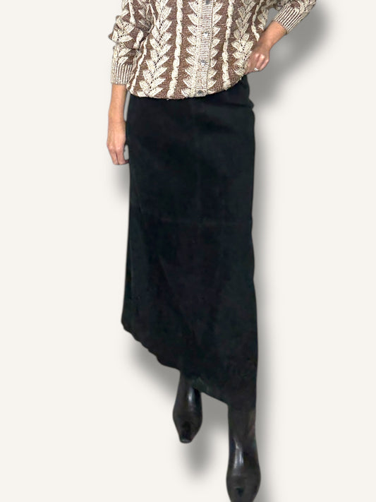 Suede Midi Skirt